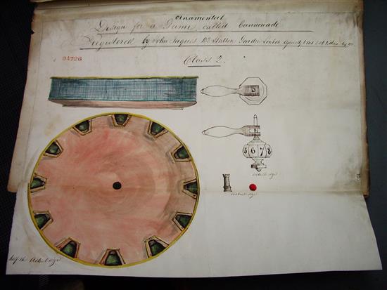 A rare mid 19th century Jaques of London Game of Cannonade of Castle Bagatelle, comprising a circular mahogany board, 38cms diameter,